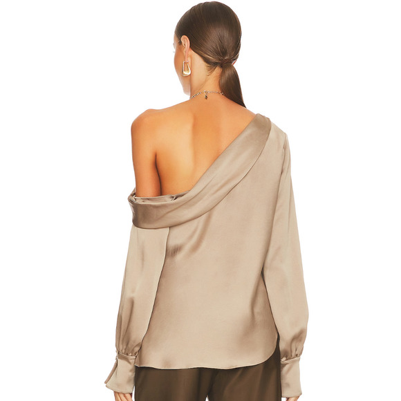 SIMKHAI Alice One Shoulder Top in Nutmeg Size Large NWT - Picture 4 of 6